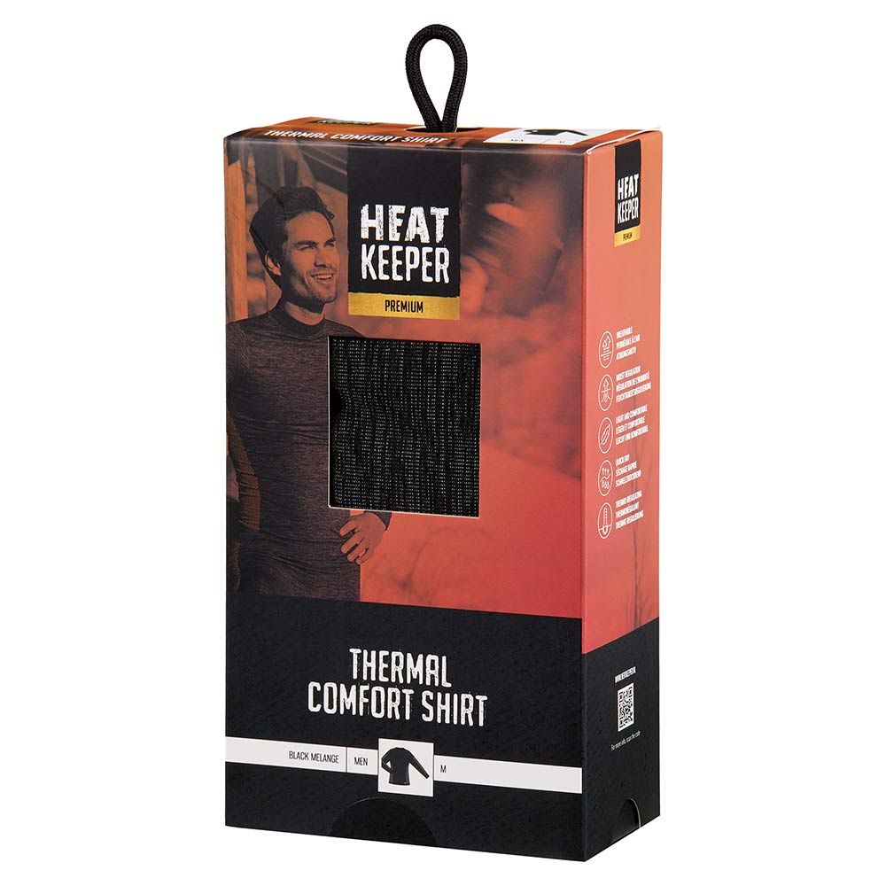 Heatkeeper Thermoshirt Lange Mouw Heren Premium Zwart Melange