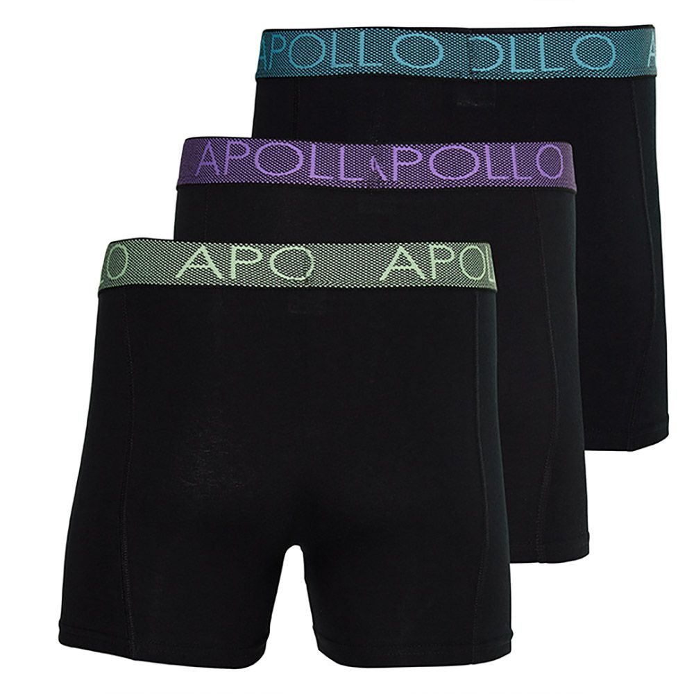 Apollo Boxershorts Heren Multi Black 3-pack