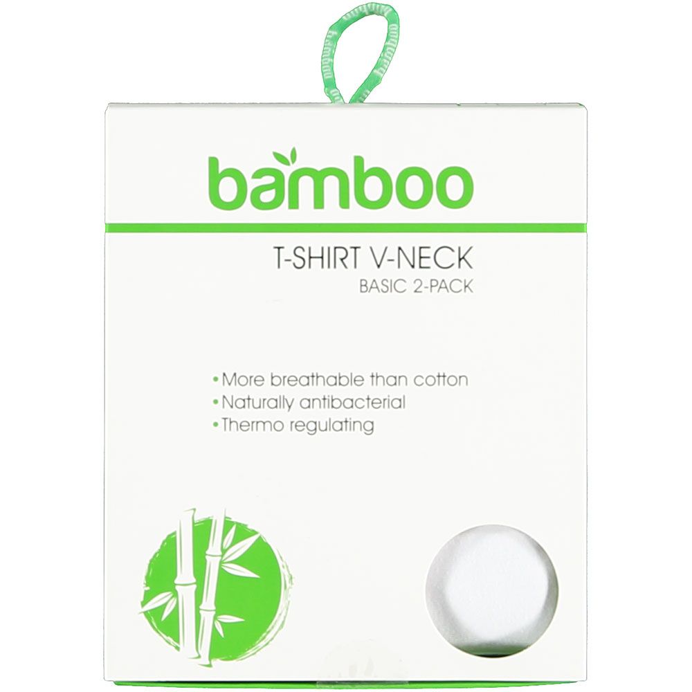 Apollo T-shirt Heren Bamboo Basic V-neck Wit 4-pack