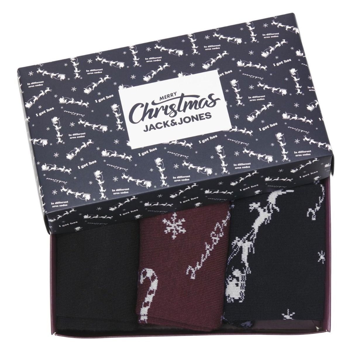 Jack & Jones Kerst Sokken Giftbox 3-pack JACSNOWFLAKE