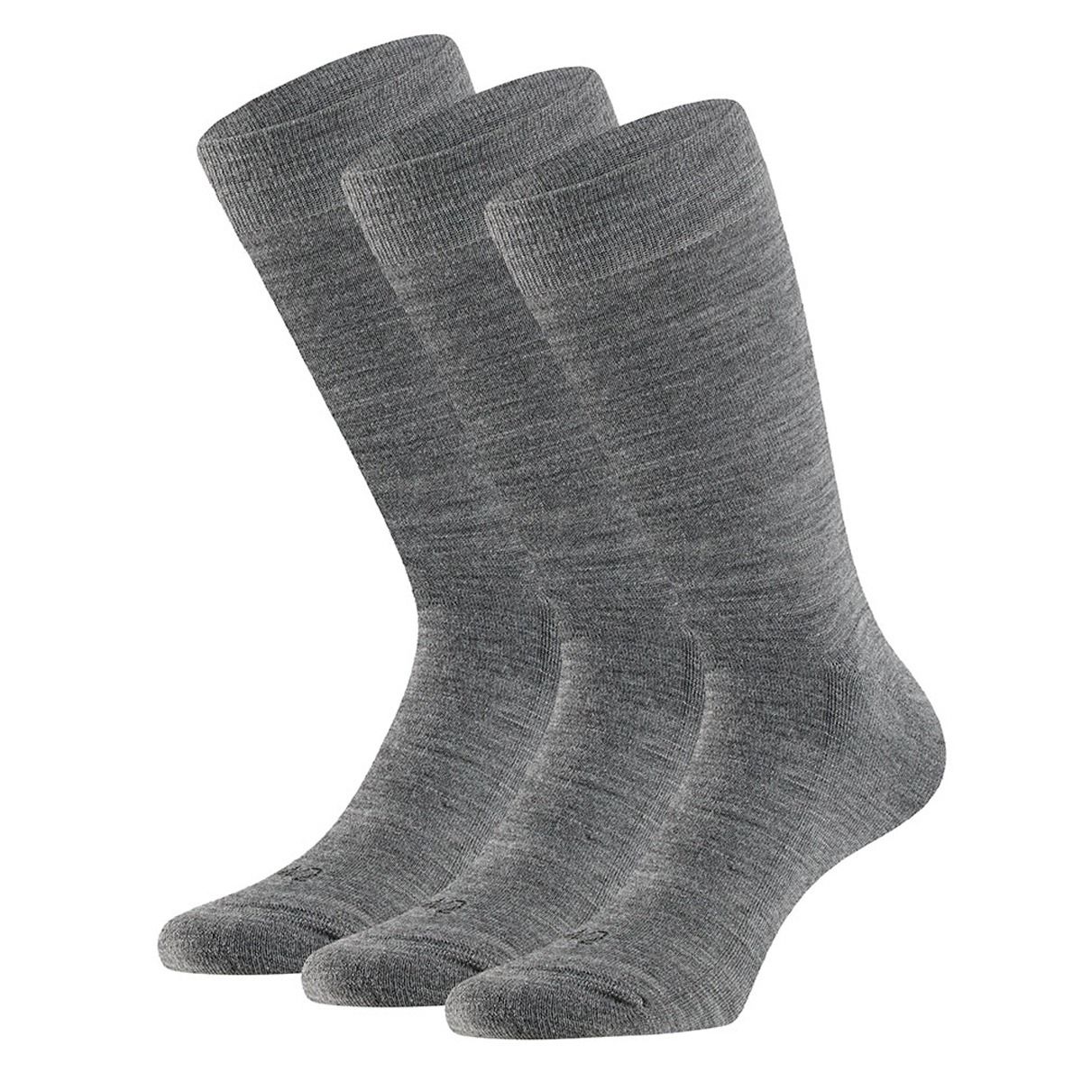 Apollo Merinowollen Sokken Badstof Zool 3-pack Medium Grey Melange