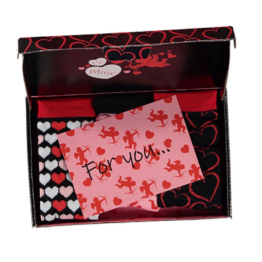 Apollo Valentijn Cadeau Sokken Giftbox Cupid Hearts Dames met gratis wenskaart