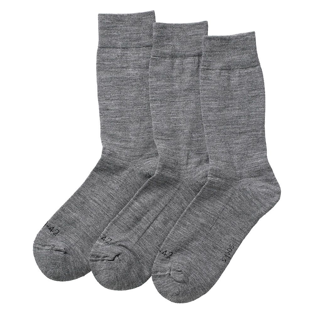 Apollo Merinowollen Sokken Badstof Zool 3-pack Medium Grey Melange