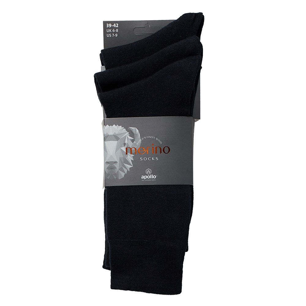 Apollo Merinowollen Sokken 3-pack Navy