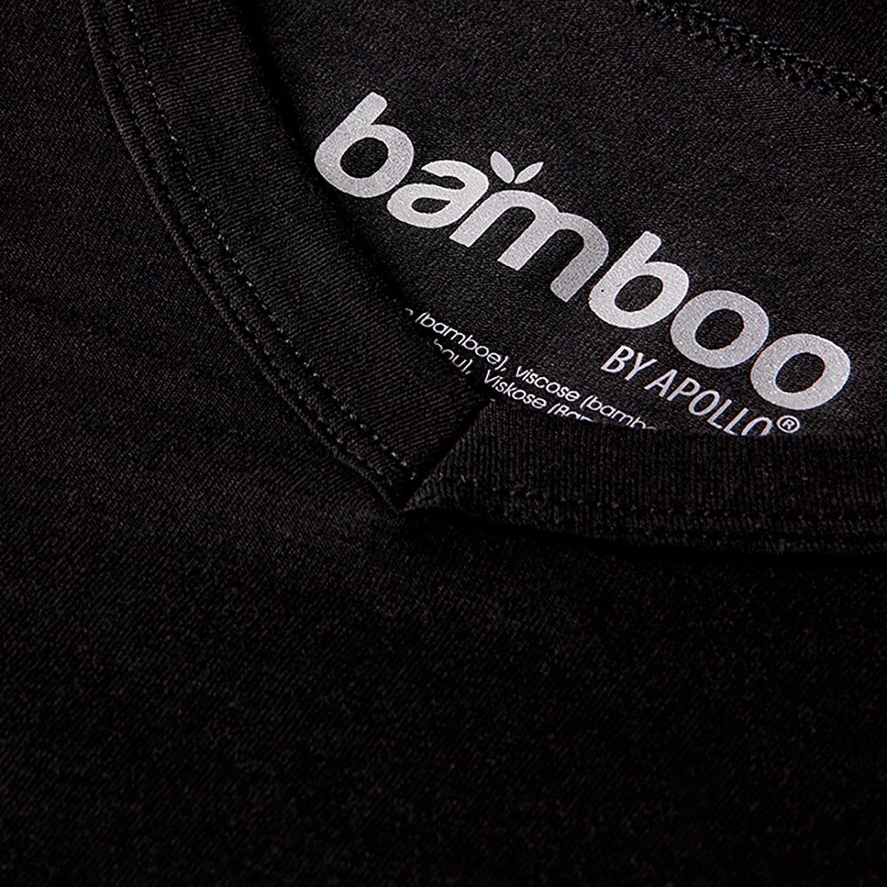 Apollo T-shirt Heren Bamboo Basic V-neck Zwart 4-pack