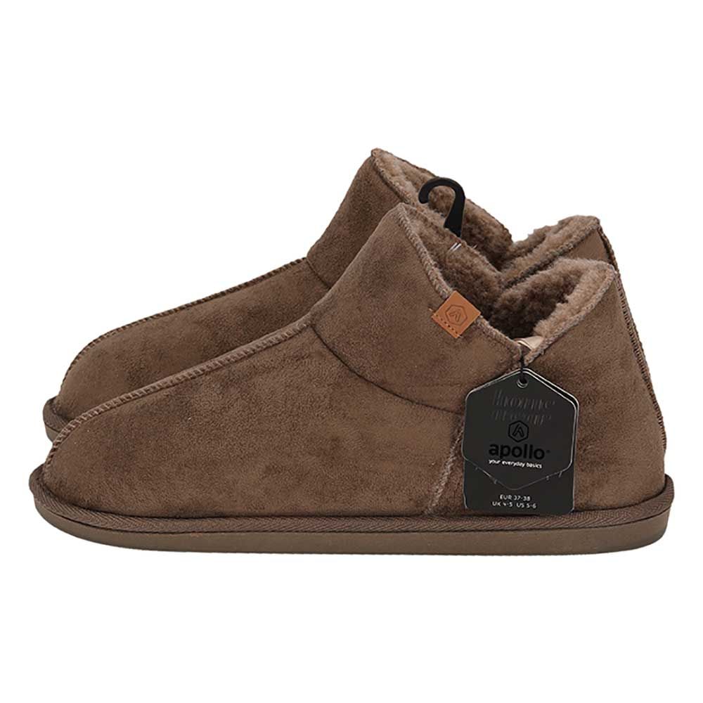 Apollo Pantoffels Dames Boots Suede Taupe