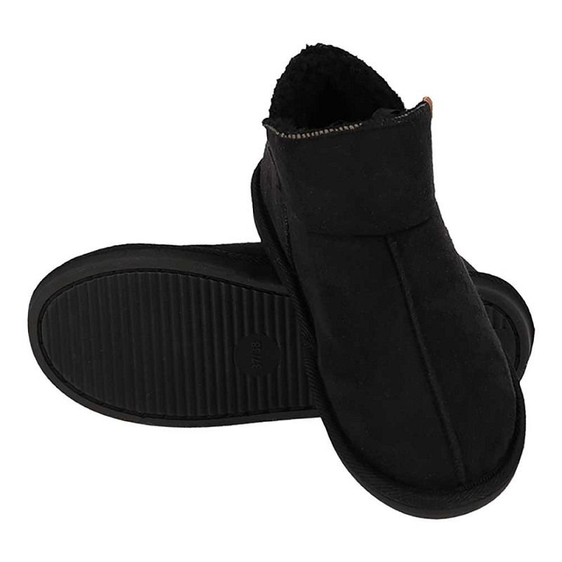 Apollo Pantoffels Dames Boots Suede Zwart