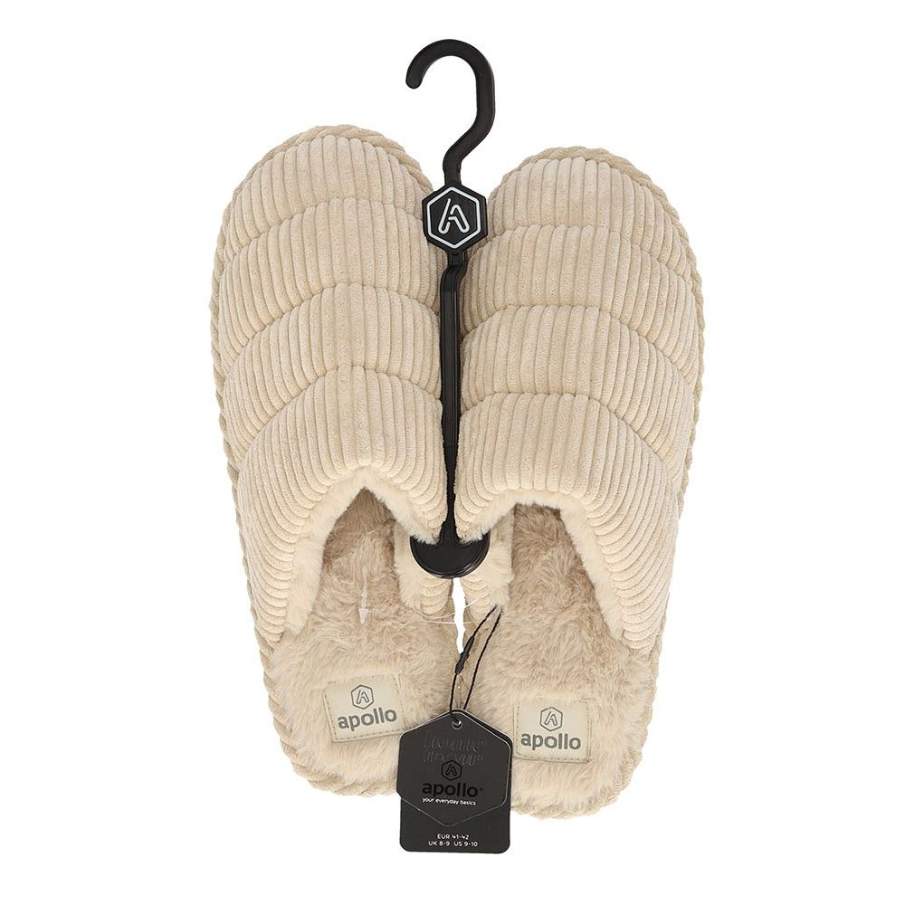 Apollo Pantoffels Dames Corduroy Zand