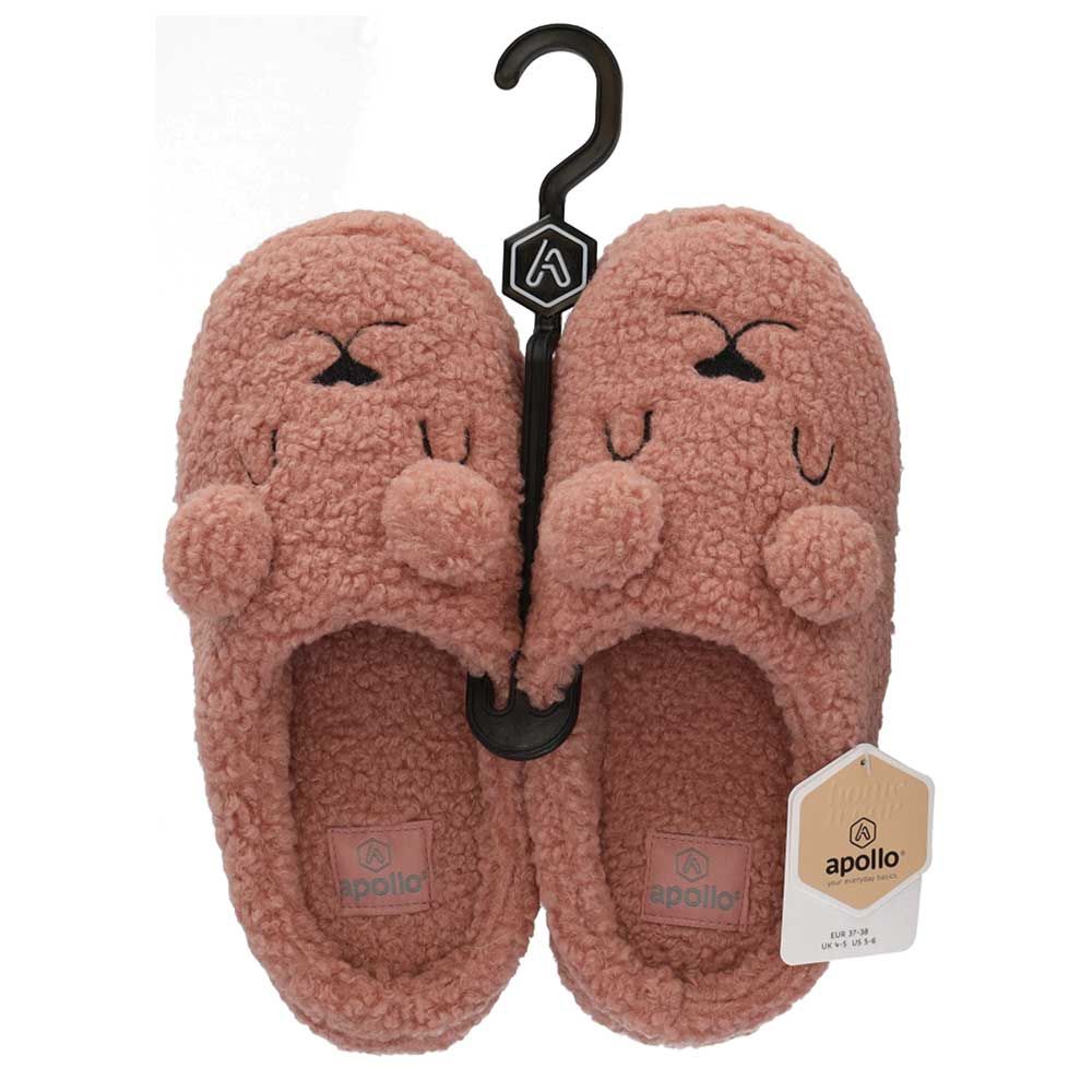 Apollo Pantoffels Dames Teddy Bear Roze