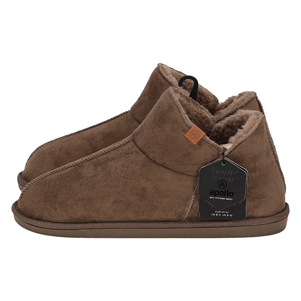 Apollo Pantoffels Heren Boots Suede Taupe