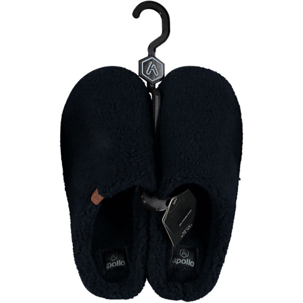 Apollo Pantoffels Heren Teddy Wol Navy