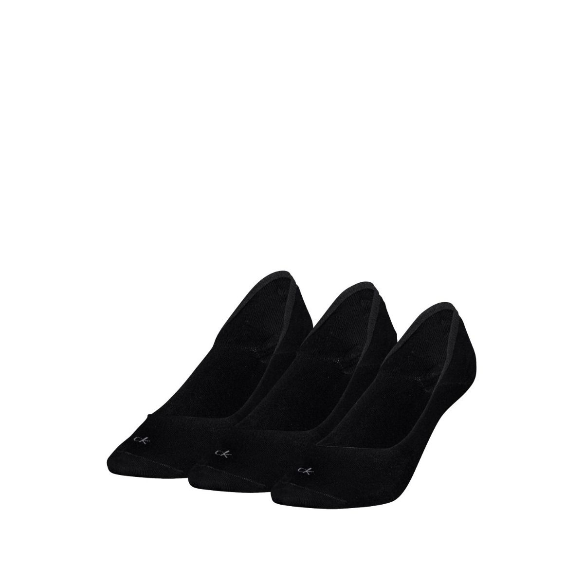 Calvin Klein Footies Dames Low Cut 3-pack Zwart