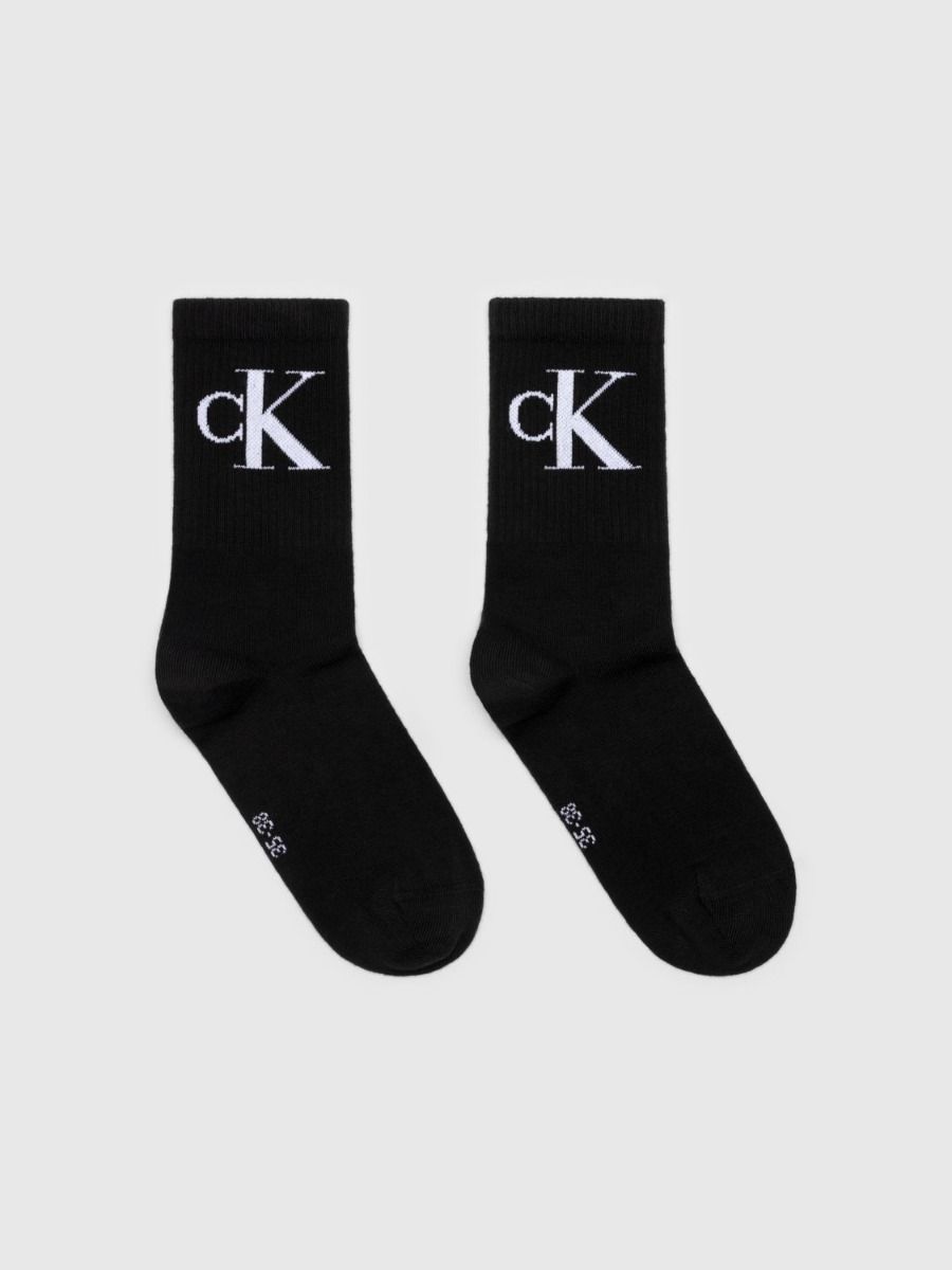 Calvin Klein Sokken Dames Monogram 2-pack Zwart