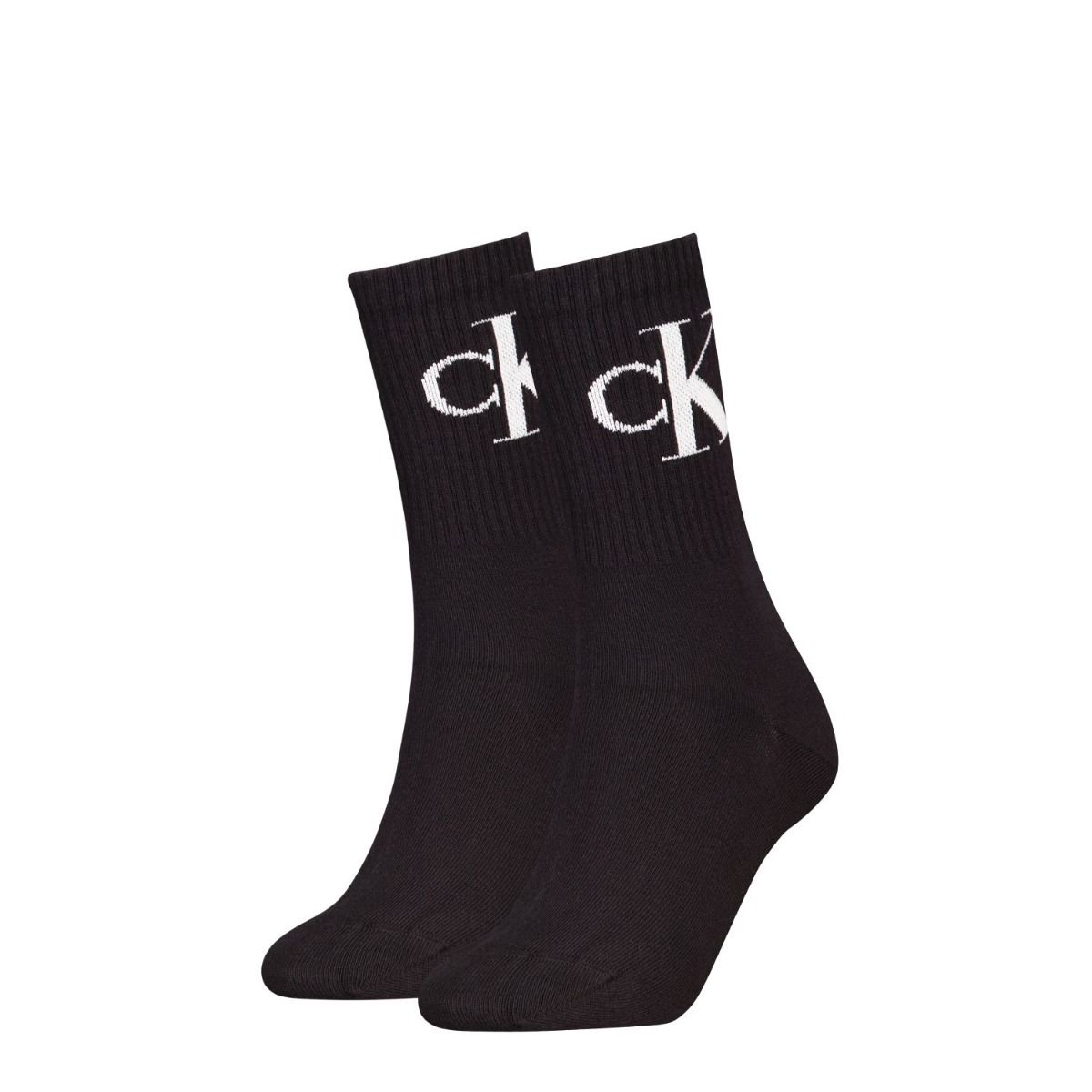 Calvin Klein Sokken Dames Monogram 2-pack Zwart