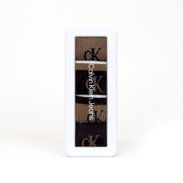 Calvin Klein Sokken Giftbox Heren Tin Sport Logo 4-pack Olive Combo