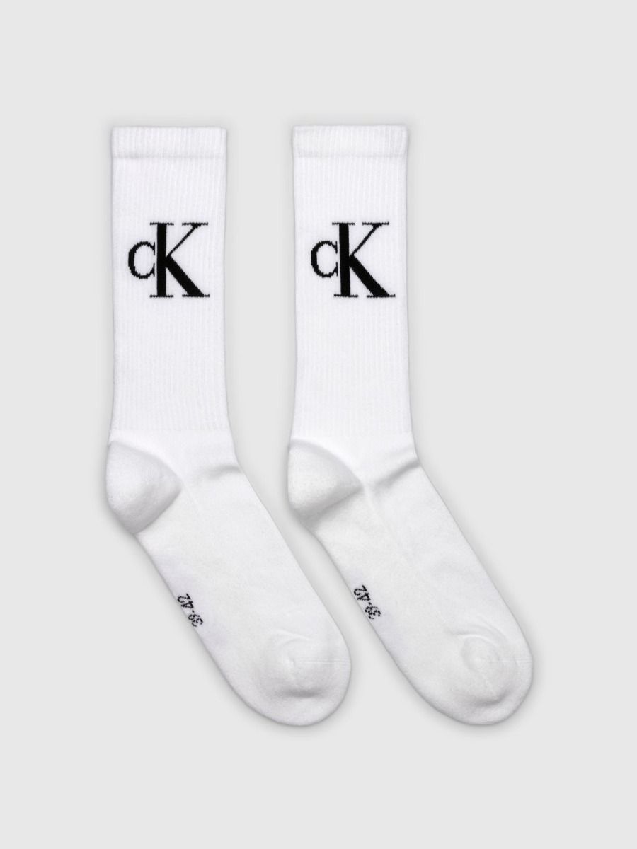 Calvin Klein Sokken Heren Monogram 2-pack Wit