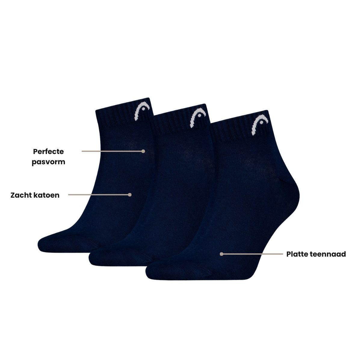 HEAD Quartersokken Training 12-pack Navy