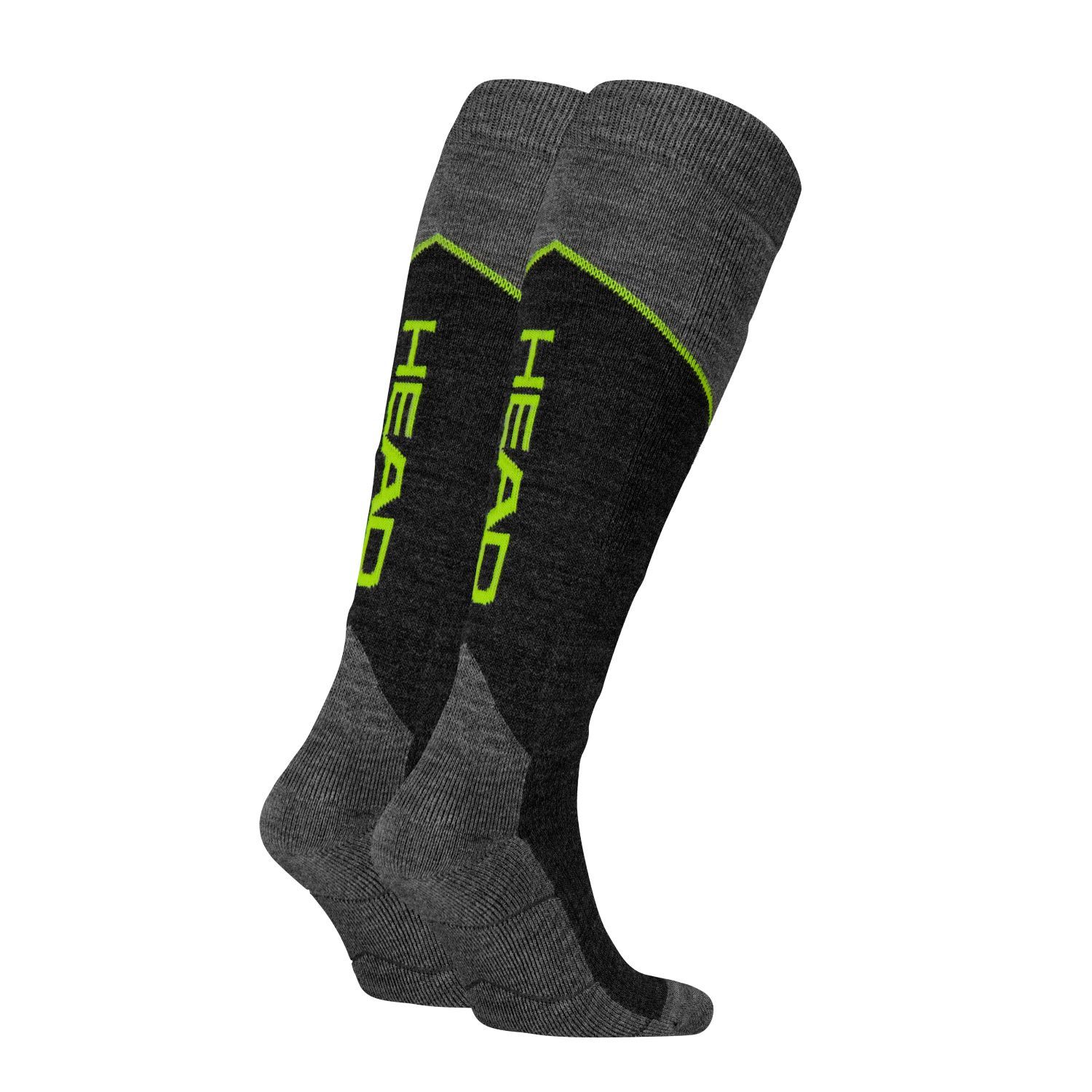 HEAD Skisokken Kneehigh 2-pack Grey Melange / Lime