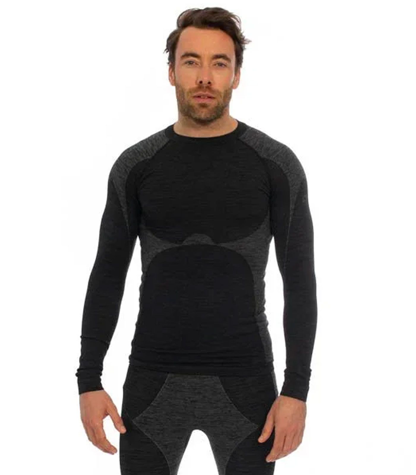 Heatkeeper Thermoshirt Lange Mouw Heren Premium Zwart Melange