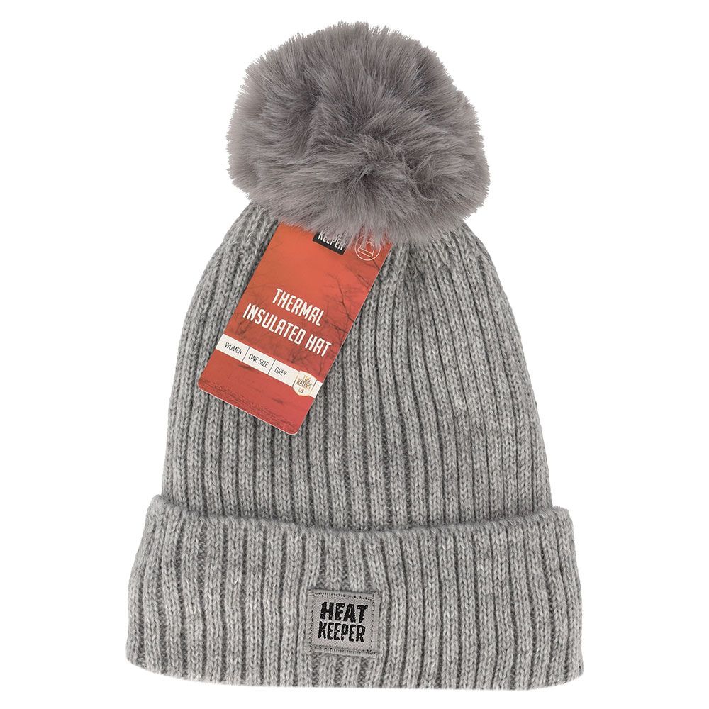 Heatkeeper Thermo Muts met Pompon Dames Grey