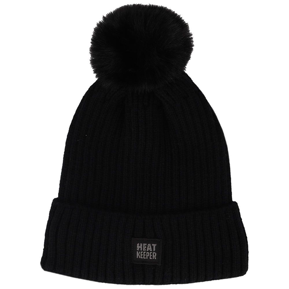 Heatkeeper Thermo Muts met Pompon Dames Zwart