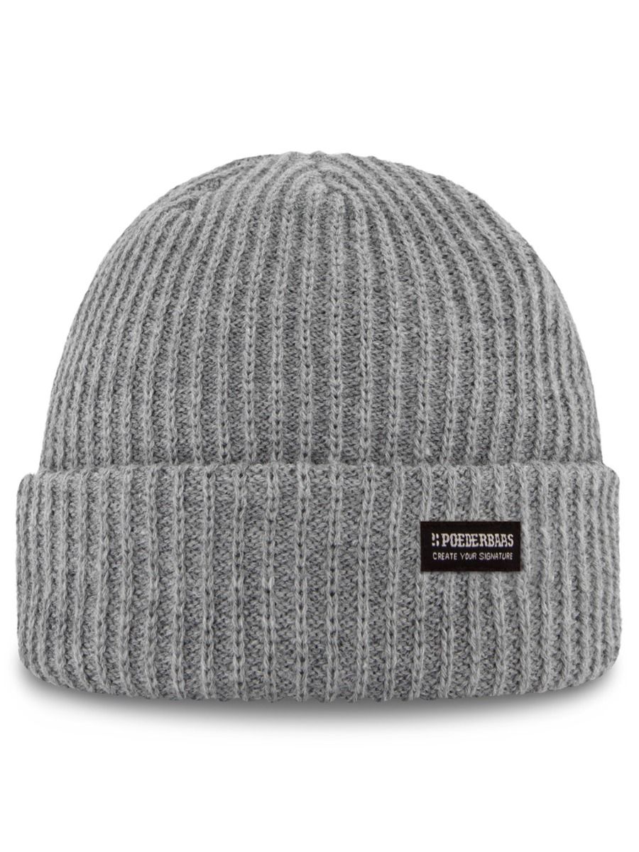 Poederbaas Muts Royal Rib Beanie Grijs