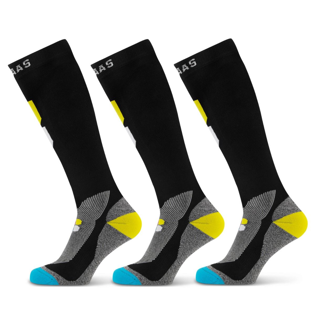 Poederbaas Skisokken Technical Bamboo Freeride 3-pack Zwart