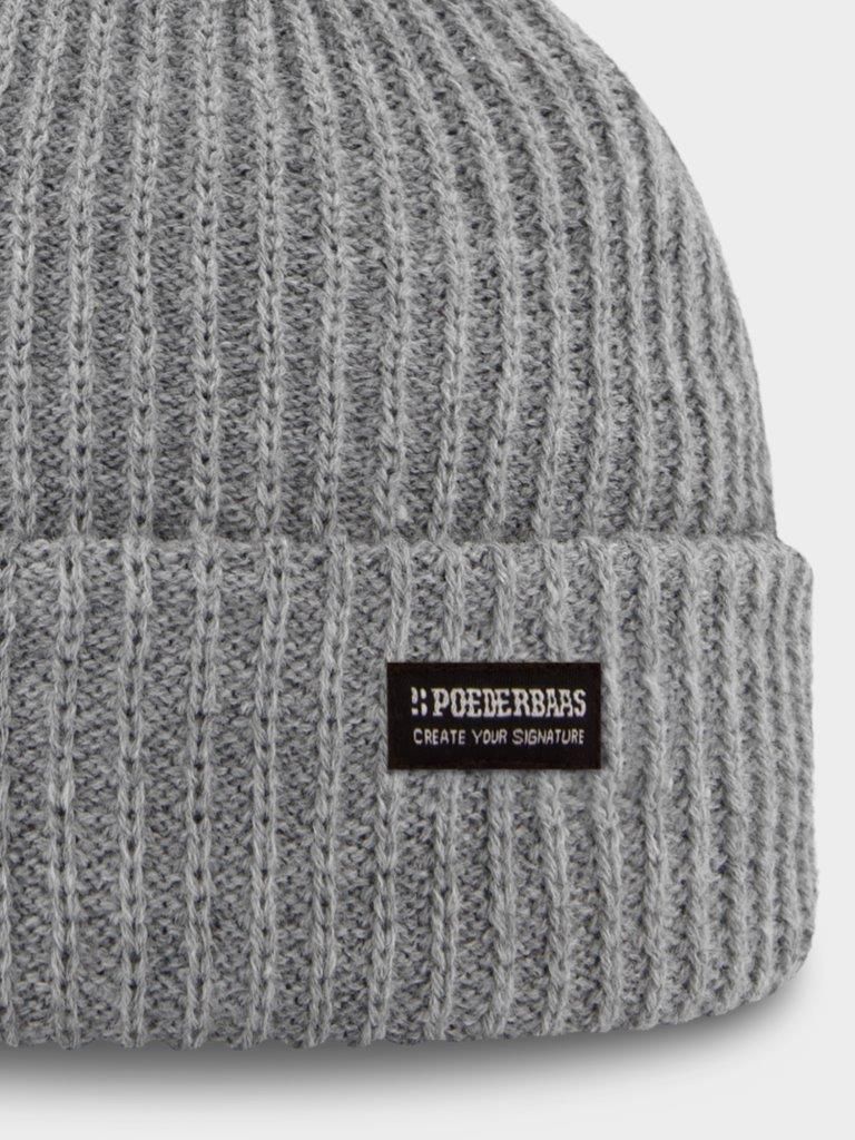Poederbaas Muts Royal Rib Beanie Grijs