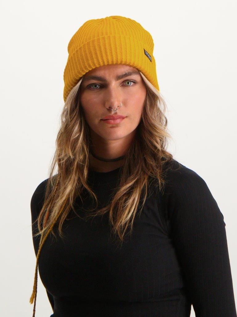 Poederbaas Muts Royal Rib Beanie Yellow