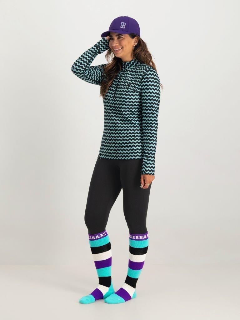 Poederbaas Skisokken 2-pack Striped Mint