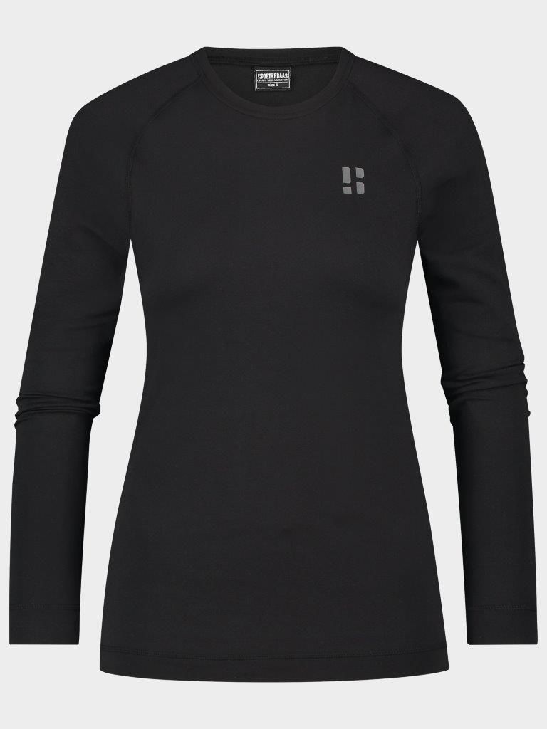 Poederbaas Thermoshirt Dames Lightweight Zwart