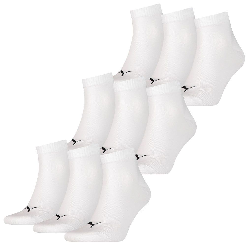 Puma Quarter Sokken Plain Wit 9-pack