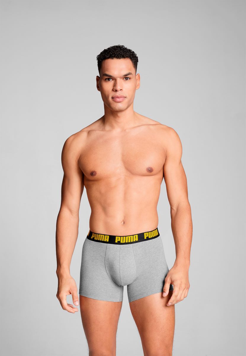 Puma Boxershorts Basic 2-pack Grey/Black/Yellow