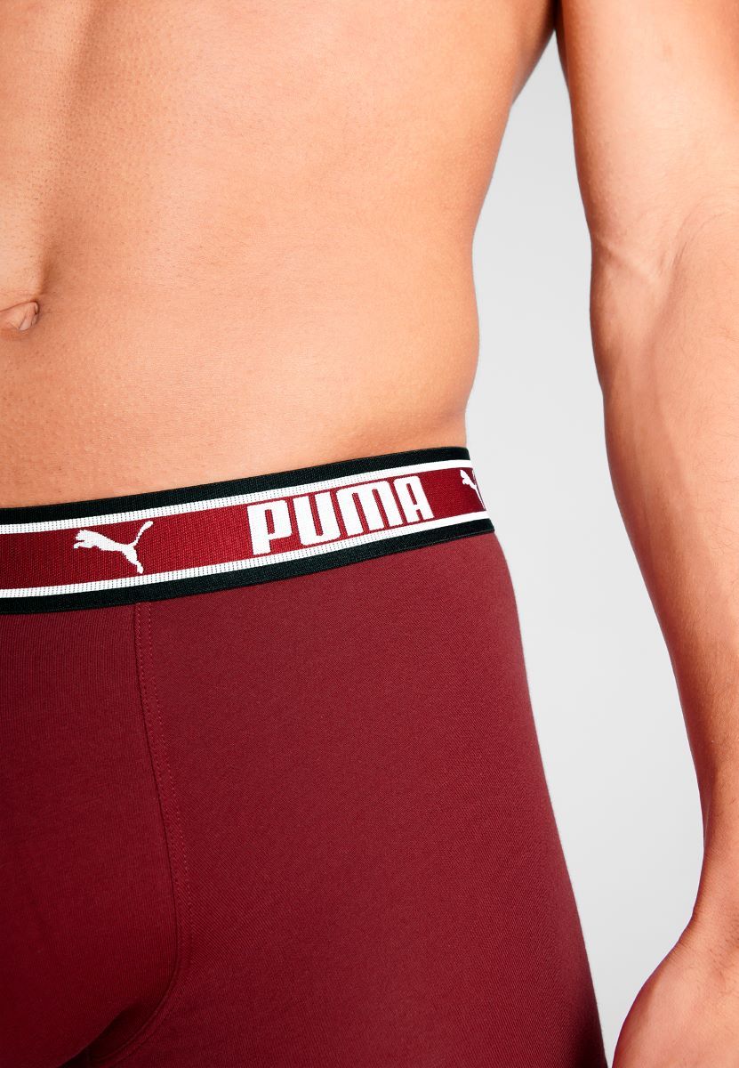 Puma Boxershorts Dual Logo 2-pack Burgundy