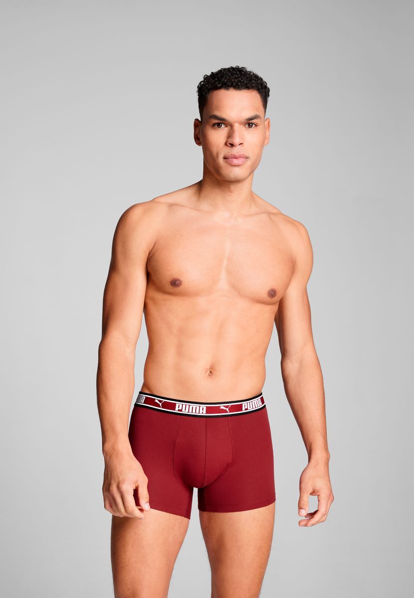 Puma Boxershorts Dual Logo 2-pack Burgundy