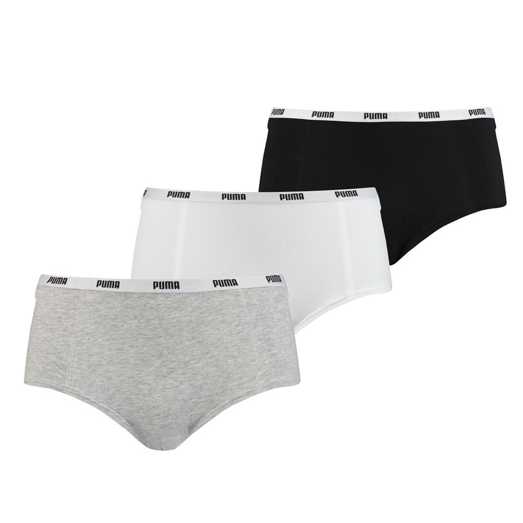 Puma Mini Short Dames Zwart/Wit/Grijs 6-Pack 