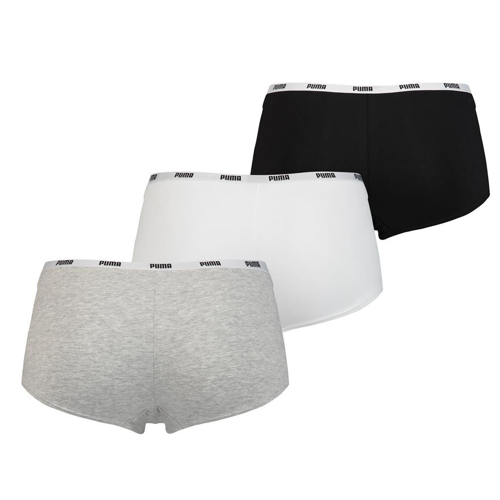 Puma Mini Short Dames Zwart/Wit/Grijs 6-Pack 