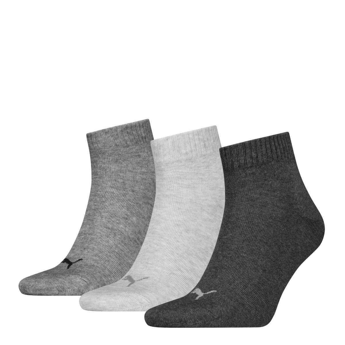 Puma Quarter sokken 3-pack Antraciet Melange