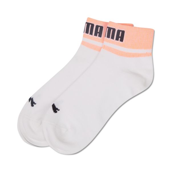 Puma Quarter Sokken New Heritage 2-pack Wit / Oranje