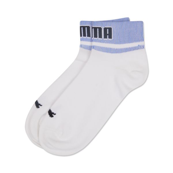 Puma Quarter Sokken New Heritage 2-pack Wit / Blauw