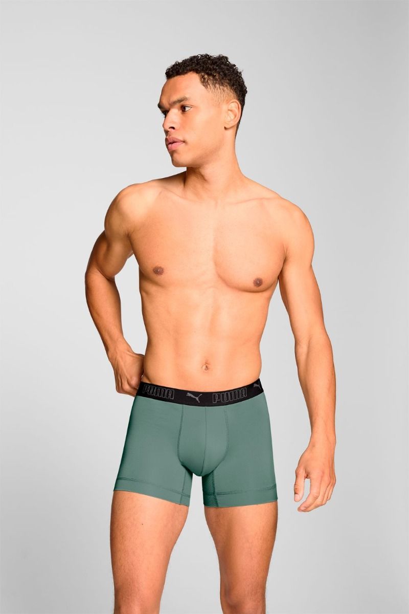 Puma Sport Boxershorts Microfiber 2-pack Dark Sage / Black
