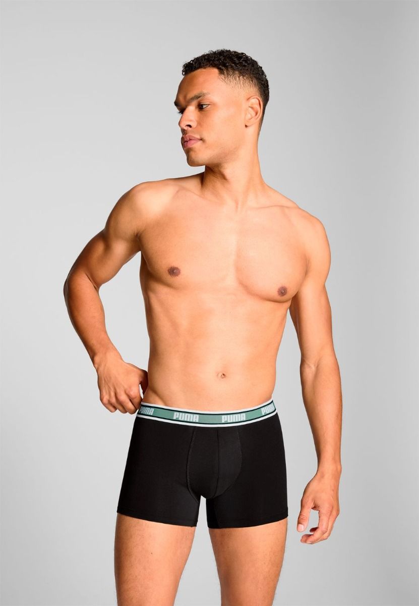 Puma Boxershorts Logo Elastic 2-pack Dark Sage / Black
