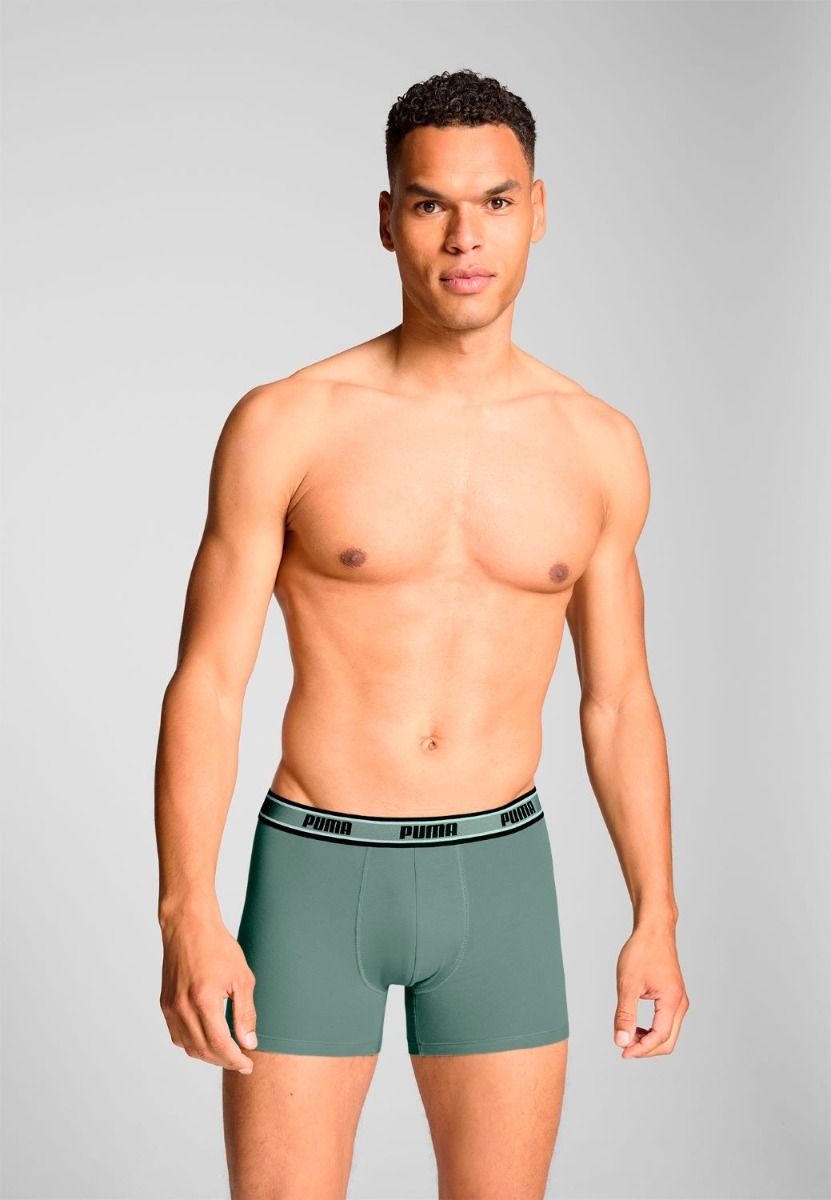 Puma Boxershorts Logo Elastic 2-pack Dark Sage / Black