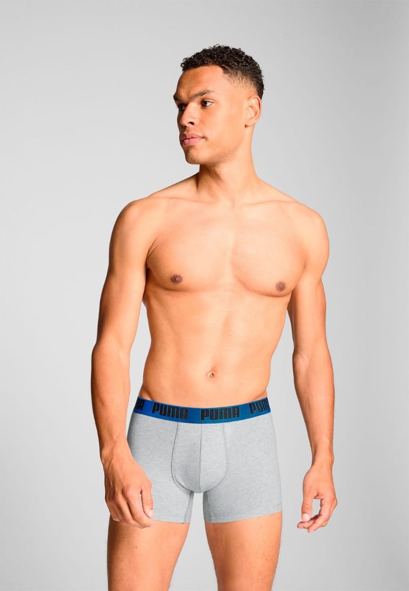 Puma Boxershorts Everyday Basic 2-pack Light Grey Melange / Blue