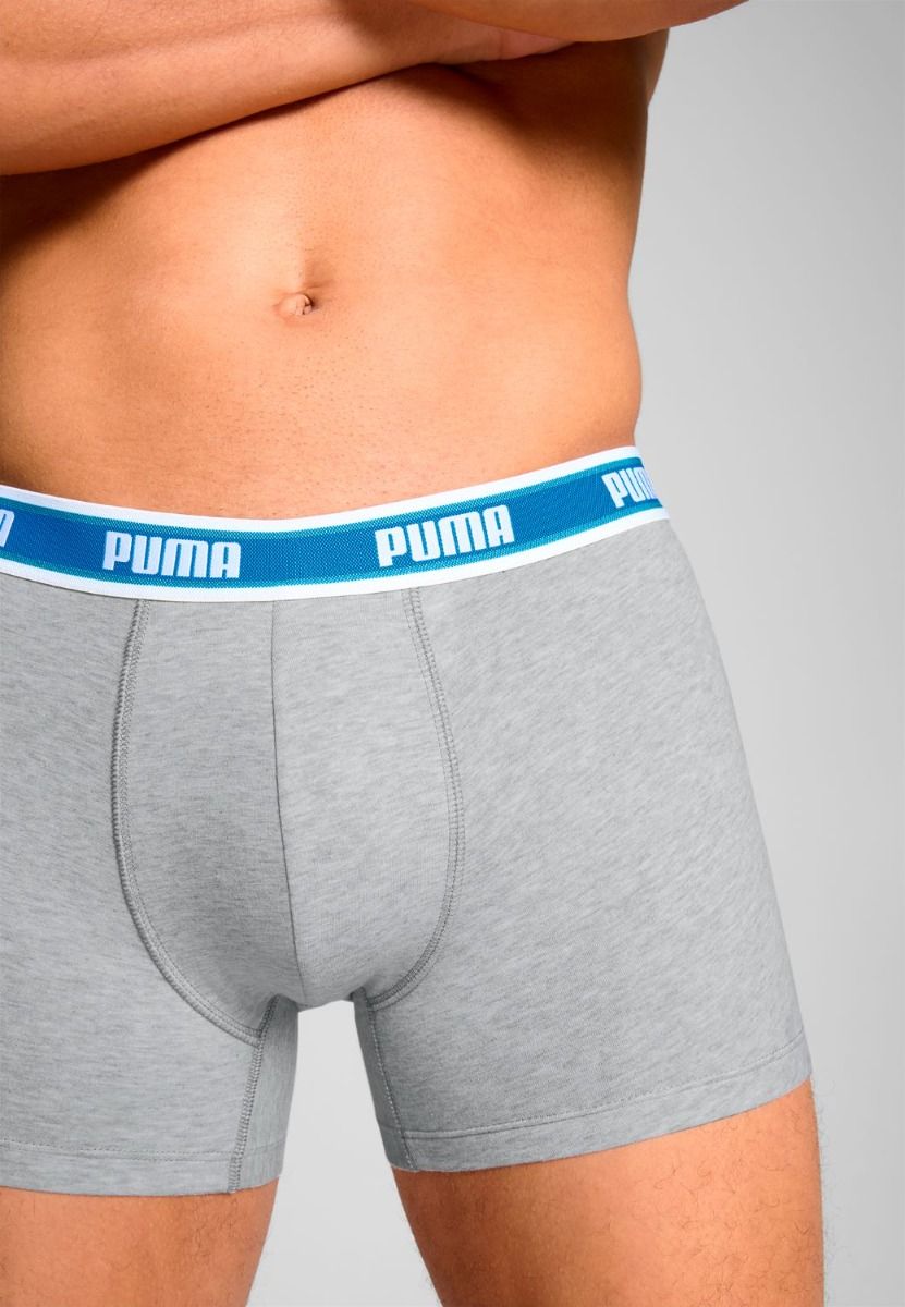 Puma Boxershorts Logo Elastic 2-pack Royal Blue / Grey Melange