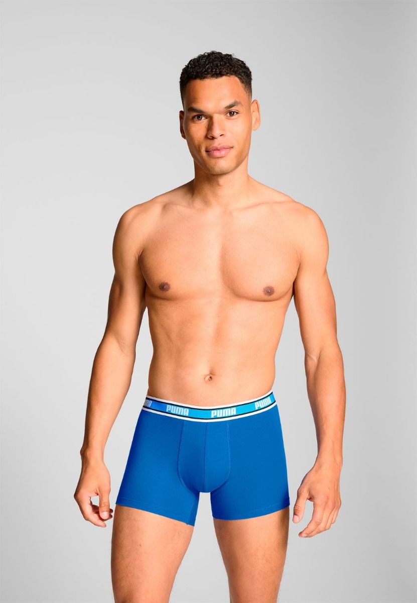 Puma Boxershorts Logo Elastic 2-pack Royal Blue / Grey Melange