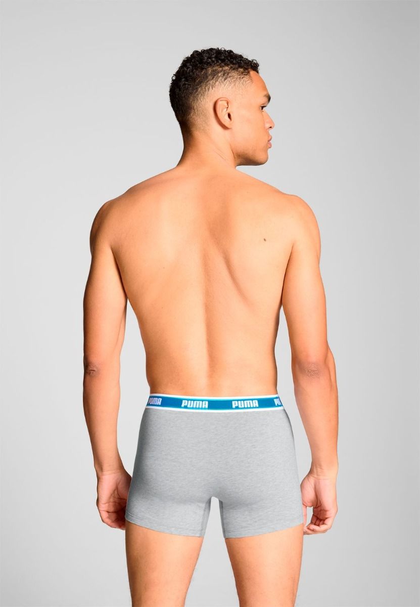 Puma Boxershorts Logo Elastic 2-pack Royal Blue / Grey Melange