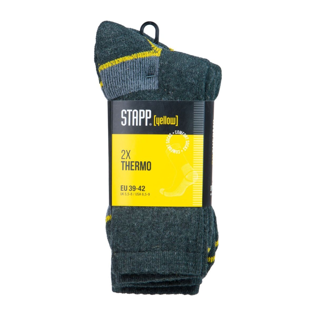 STAPP Thermosokken Heren Yellow 6-pack Antraciet Melange