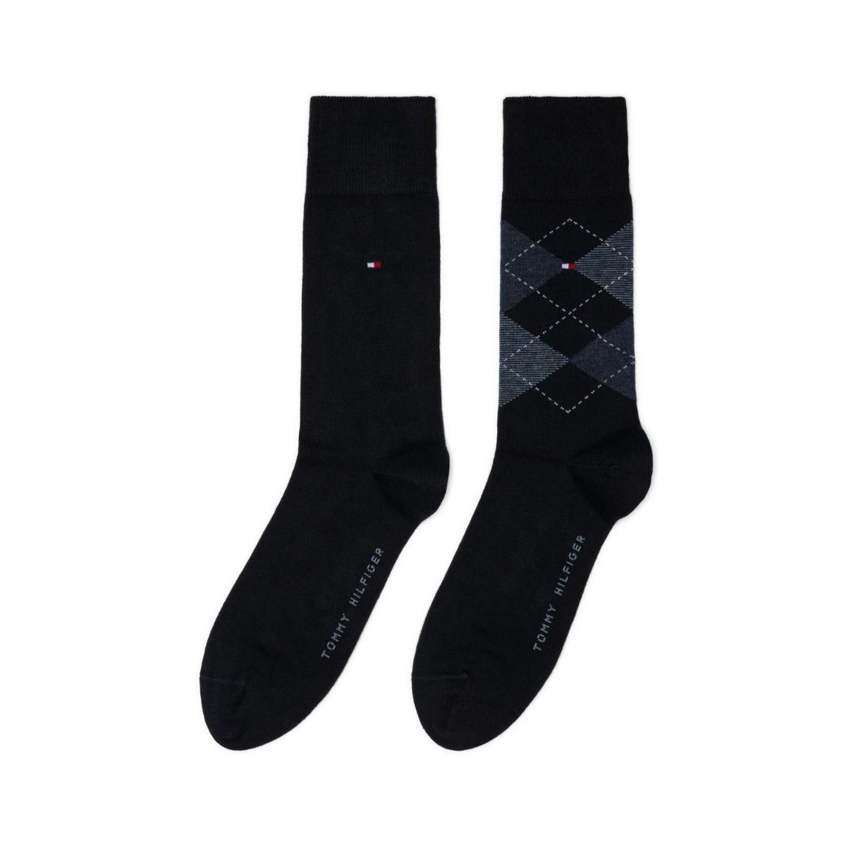 Tommy Hilfiger Sokken Heren Check 2-pack Dark Navy
