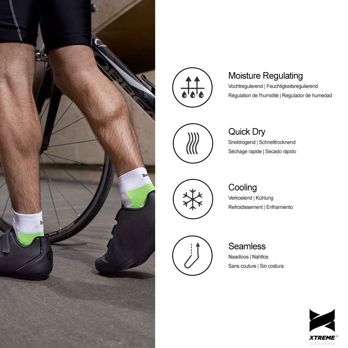 Xtreme Fietssokken Quarter 9-pack Multi Black
